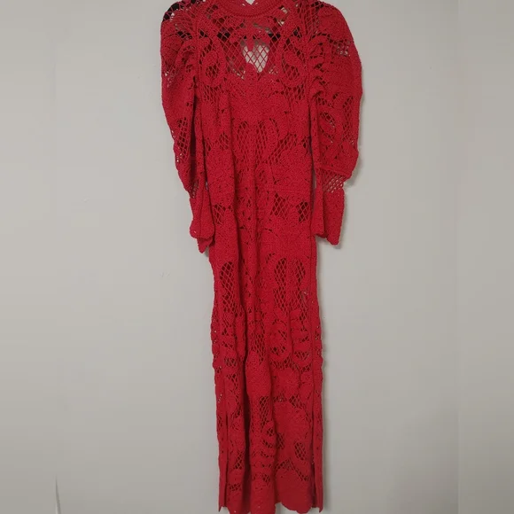 FARM Rio Scarlet Long Sleeve Lace Dress - Picture 7 of 13